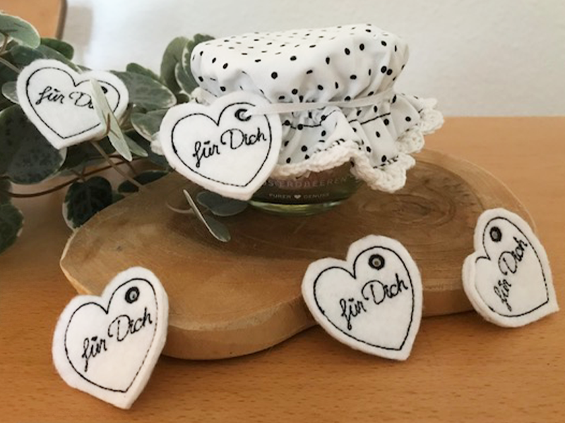 Anhänger Für Dich - ITH-Stickdatei